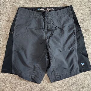 KUHL MUTINY Swim Short Men Sz 36 Black and Grey Board Shorts Beach Summer